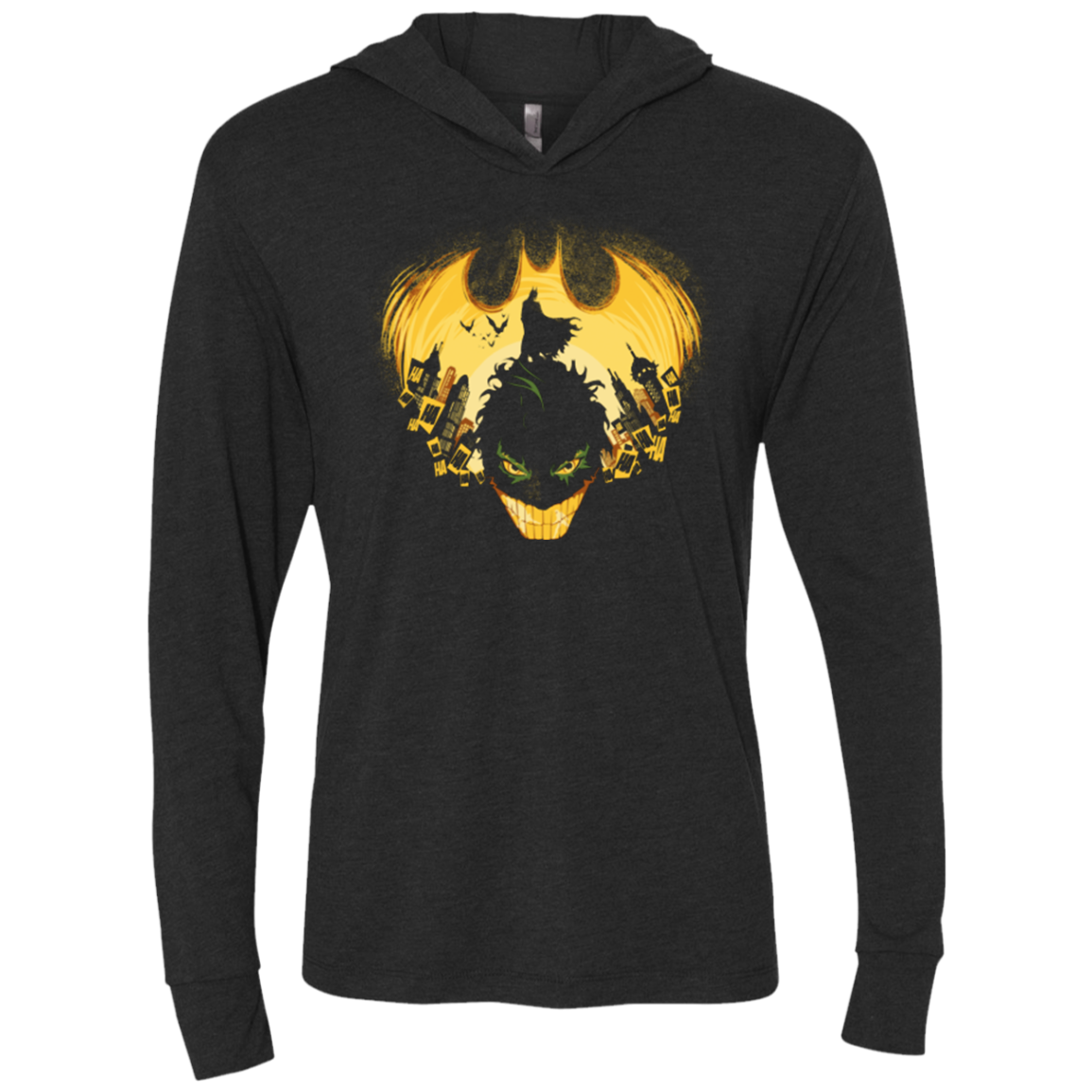 Dark Knightmare Triblend Long Sleeve Hoodie Tee