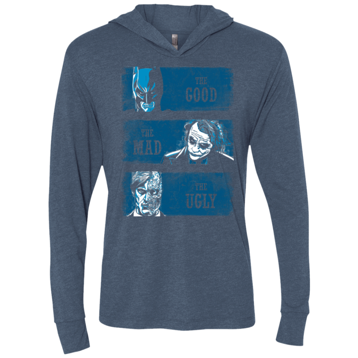 The Good the Mad and the Ugly Triblend Long Sleeve Hoodie Tee