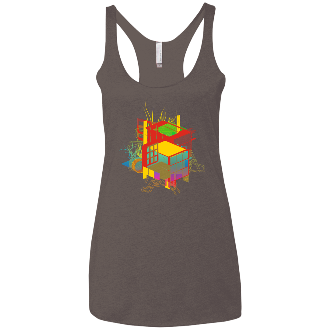 Rubik's Building Women's Triblend Racerback Tank