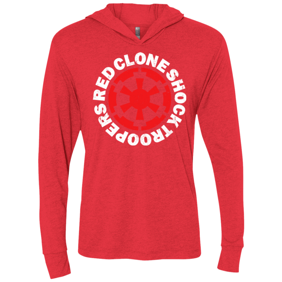 Red Clone Triblend Long Sleeve Hoodie Tee