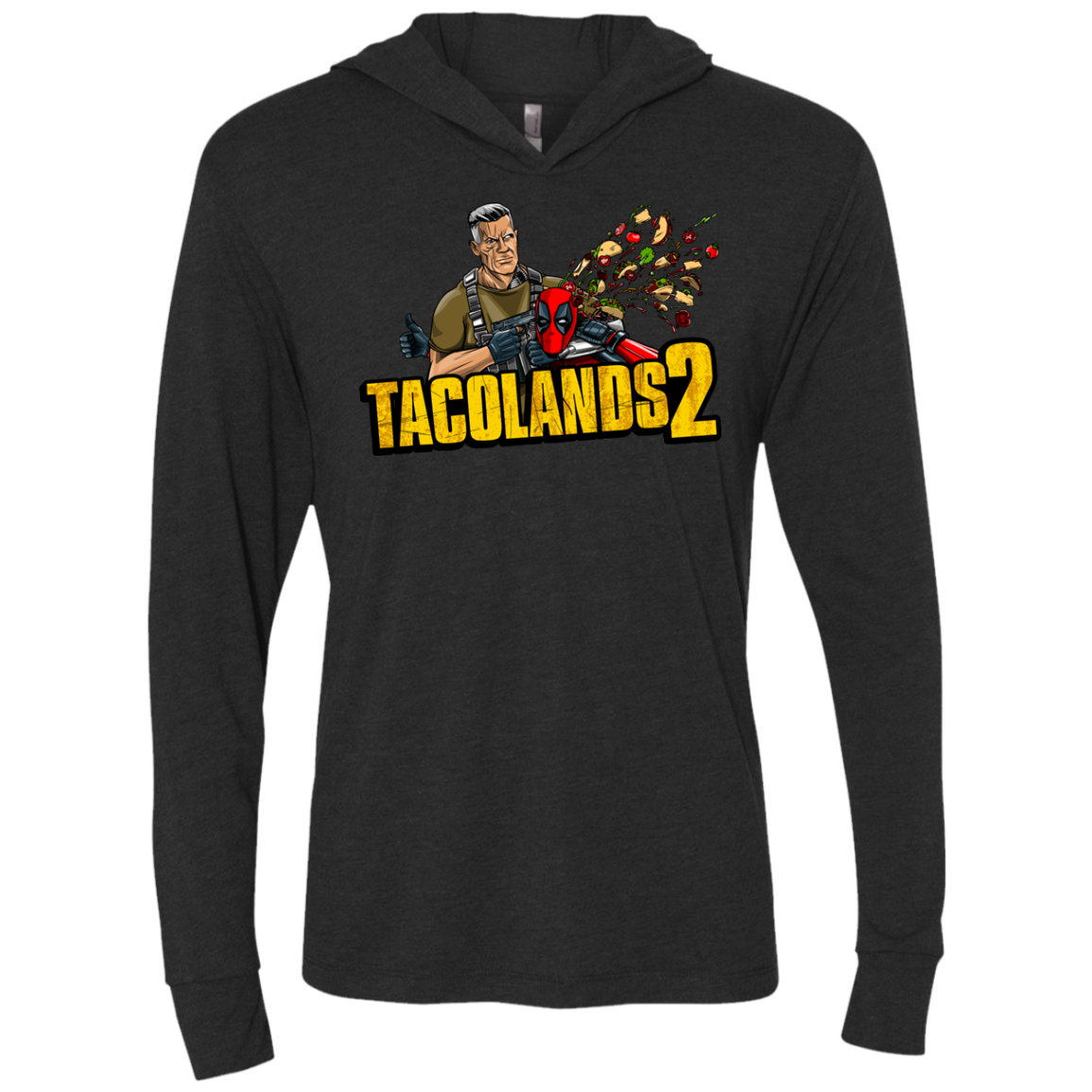TACOLANDS 2 Triblend Long Sleeve Hoodie Tee