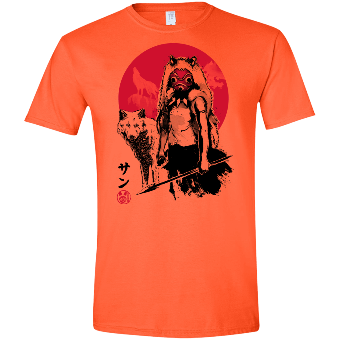 Wolf Girl sumi-e Men's Semi-Fitted Softstyle