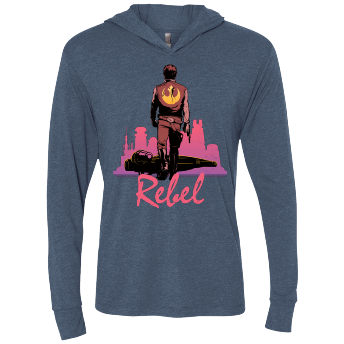 Rebel Triblend Long Sleeve Hoodie Tee