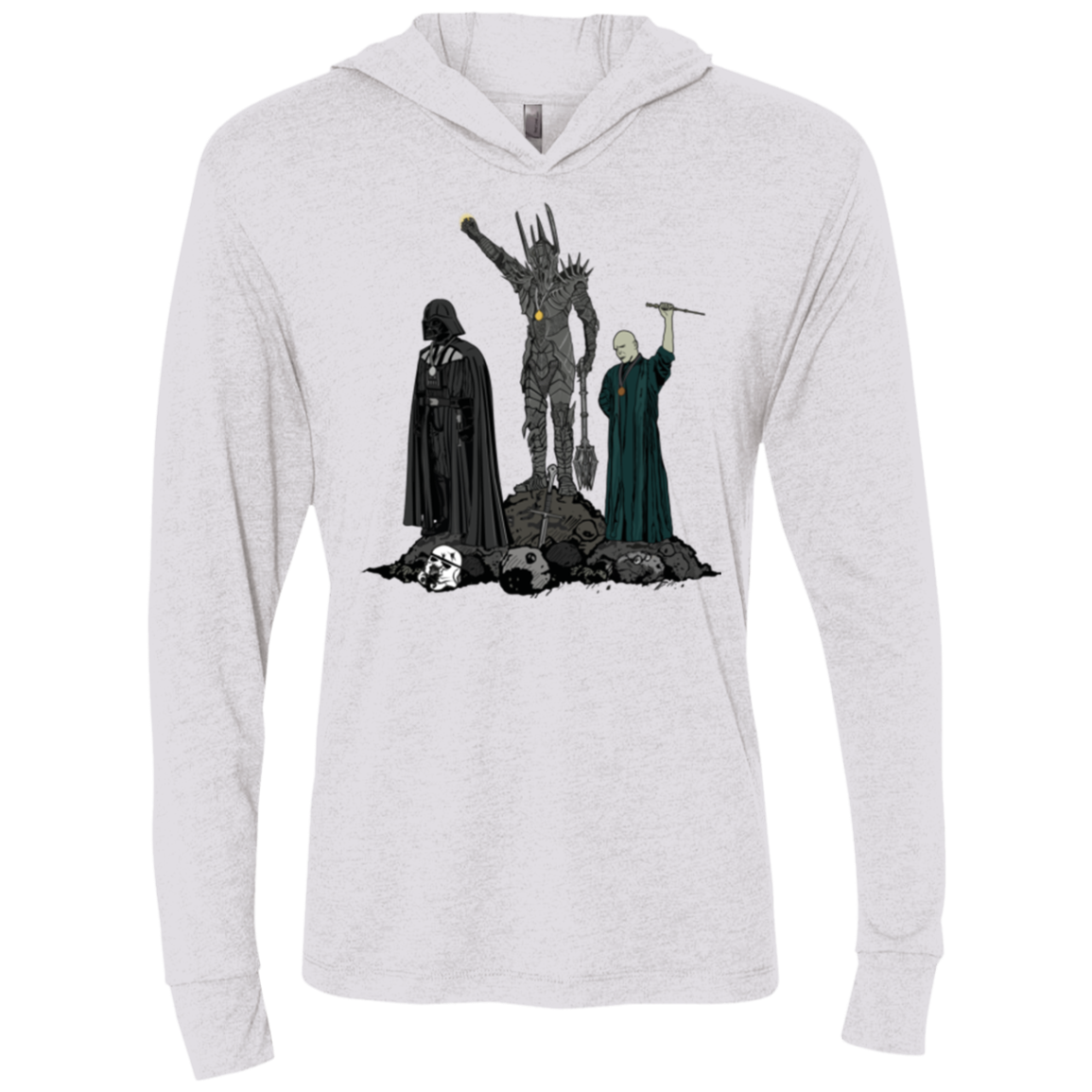 Dark Power Triblend Long Sleeve Hoodie Tee