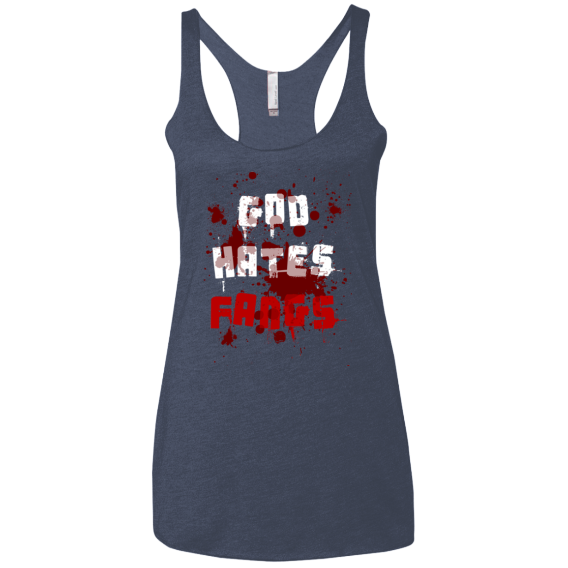 God hates fangs Women's Triblend Racerback Tank