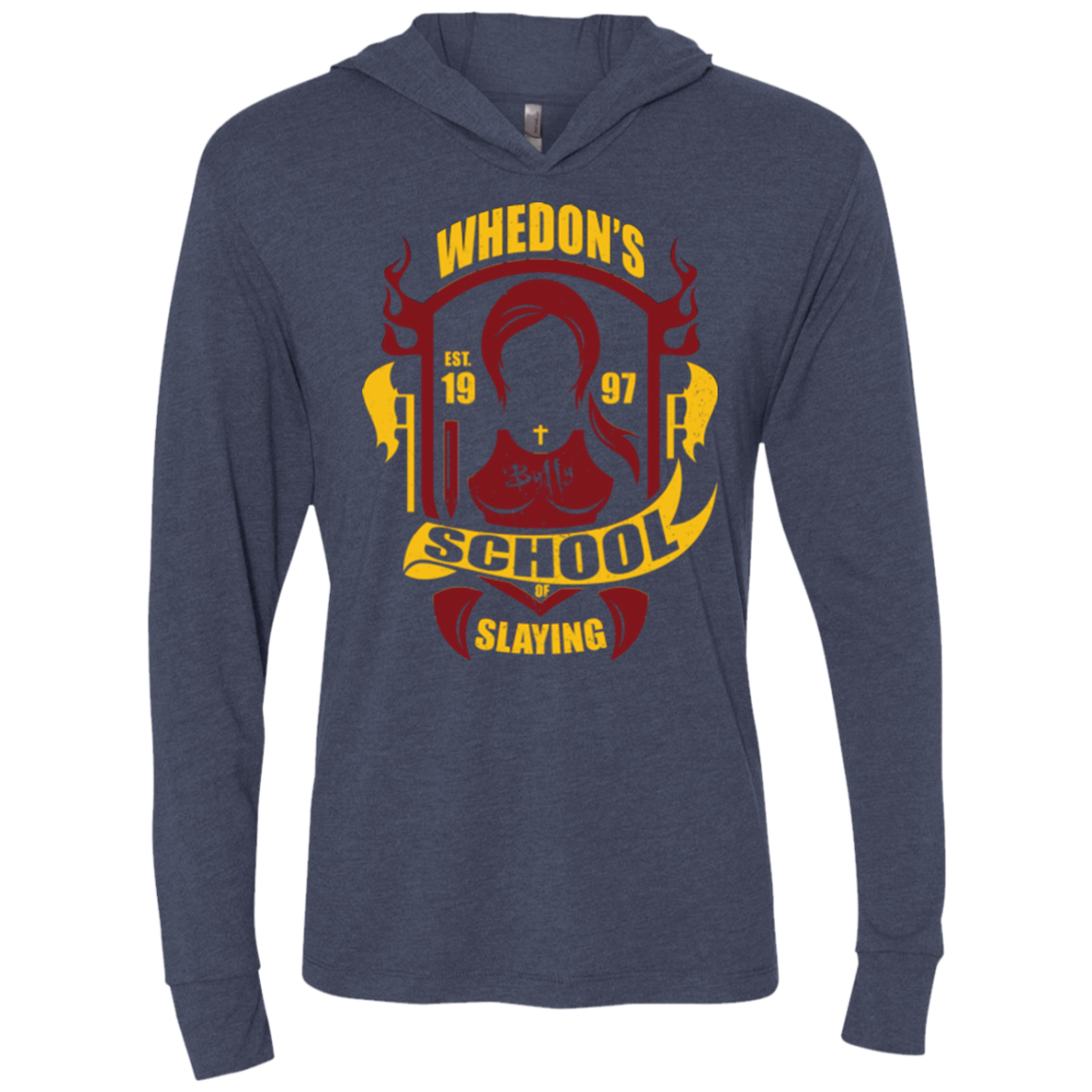 School of Slaying Triblend Long Sleeve Hoodie Tee