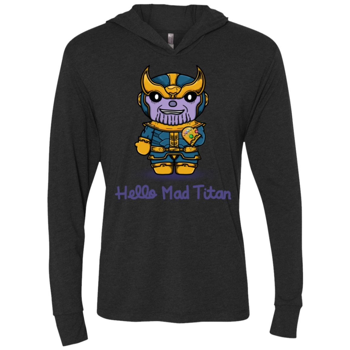 Hello Mad Titan Triblend Long Sleeve Hoodie Tee
