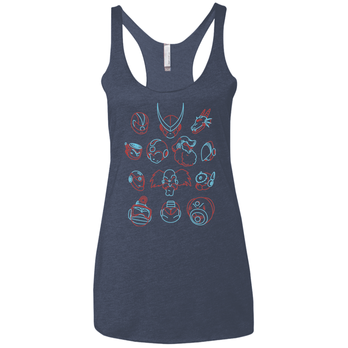 MEGA HEADS 2 Women's Triblend Racerback Tank