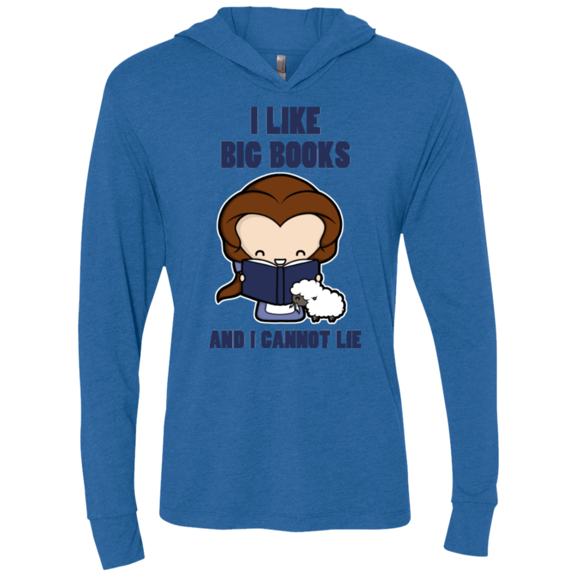 I Like Big Books Triblend Long Sleeve Hoodie Tee