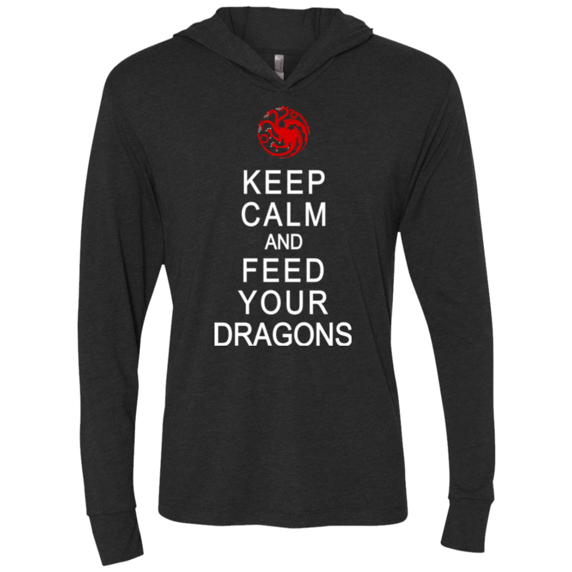 Feed dragons Triblend Long Sleeve Hoodie Tee