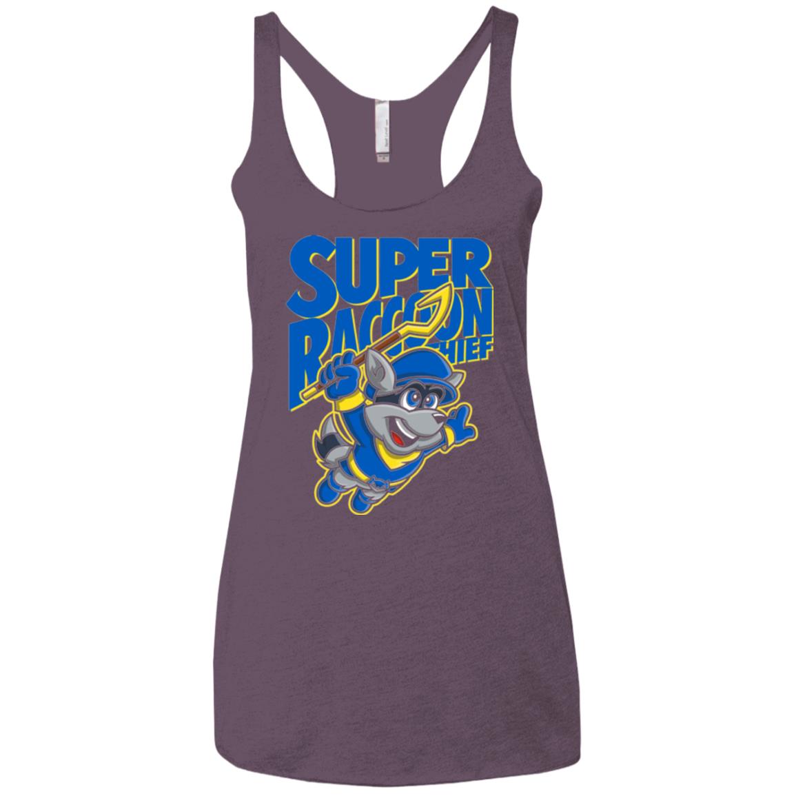 Super Racoon Thief Women's Triblend Racerback Tank