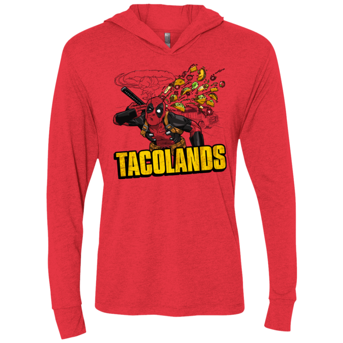 Tacolands Triblend Long Sleeve Hoodie Tee