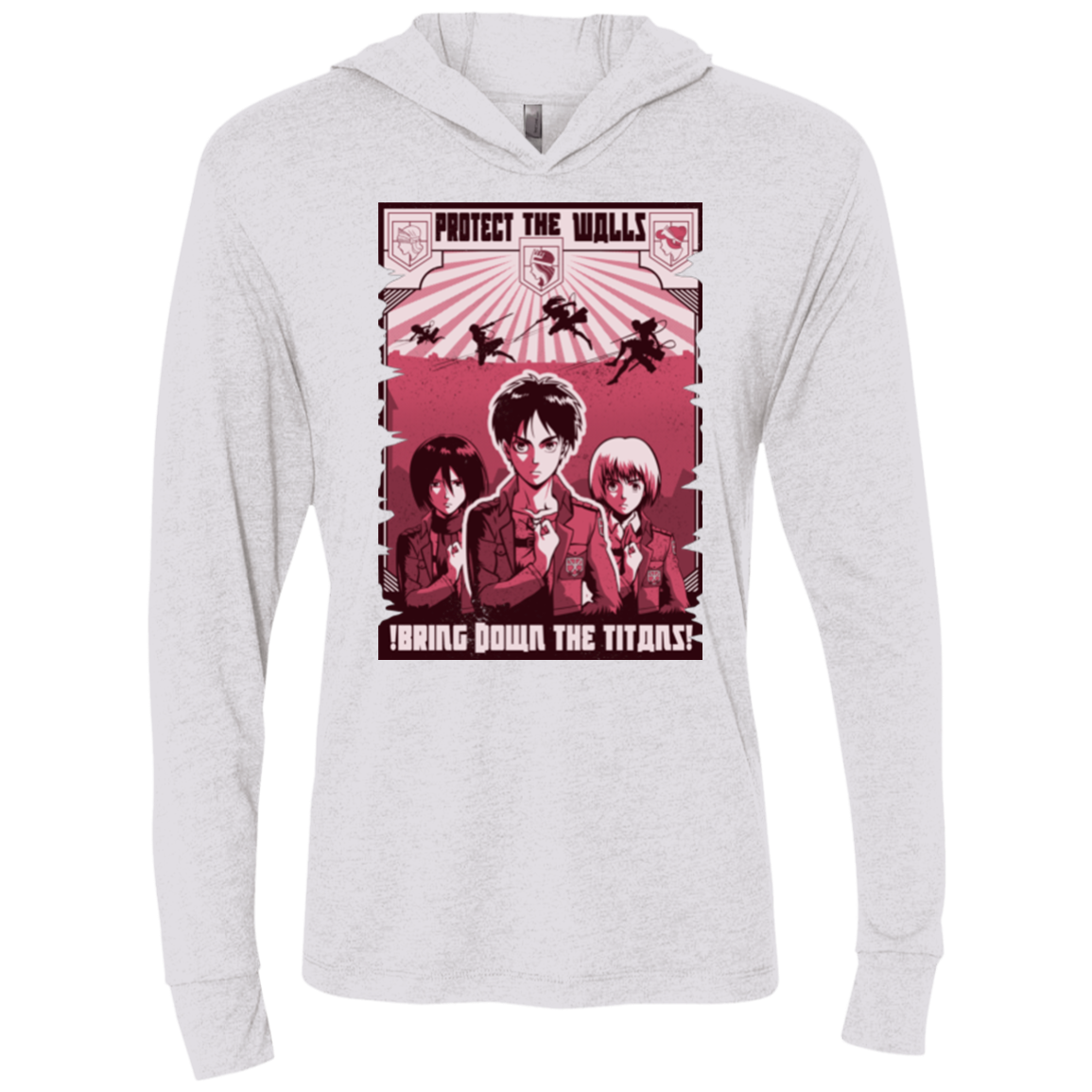 Protect the Walls Triblend Long Sleeve Hoodie Tee