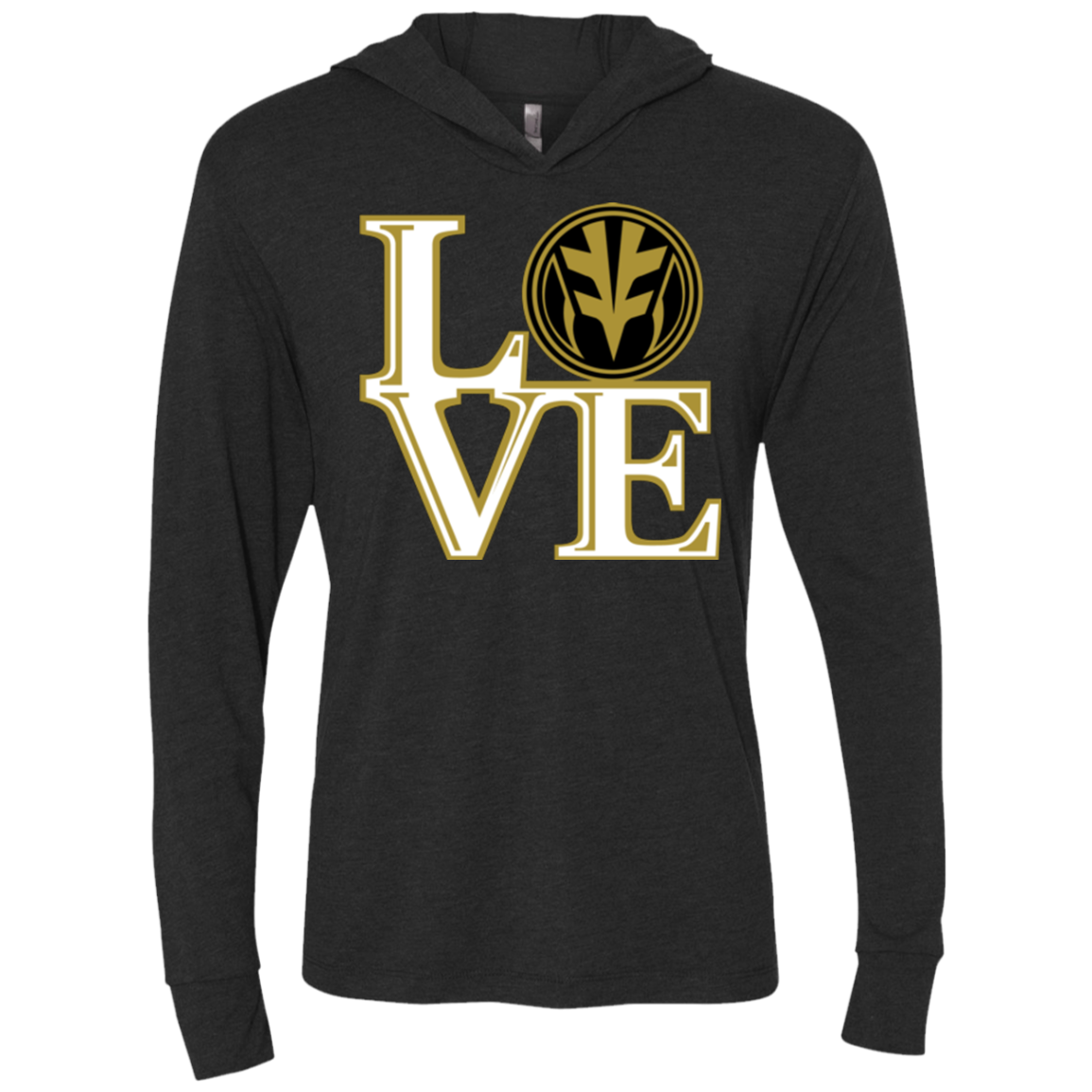 White Ranger LOVE Triblend Long Sleeve Hoodie Tee