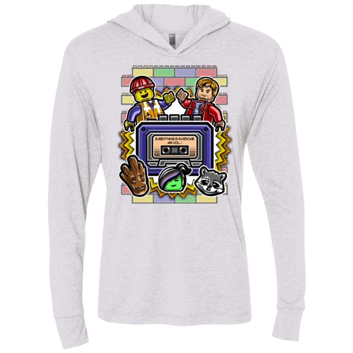 Everything is awesome mix Triblend Long Sleeve Hoodie Tee