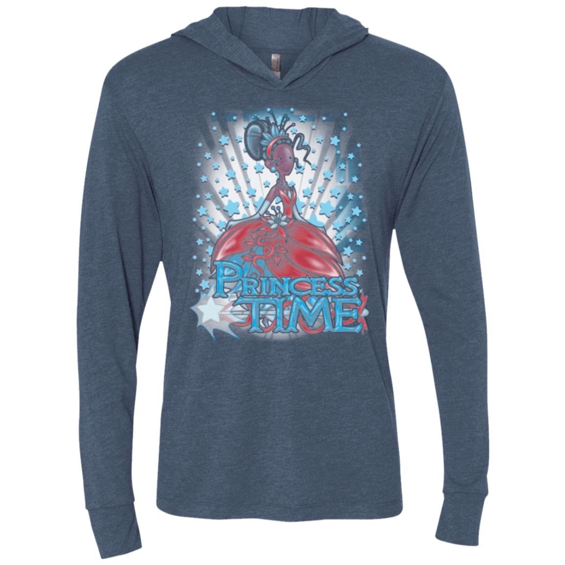 Princess Time Tiana Triblend Long Sleeve Hoodie Tee