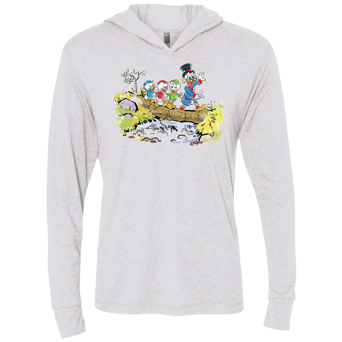 Duck Tails Triblend Long Sleeve Hoodie Tee
