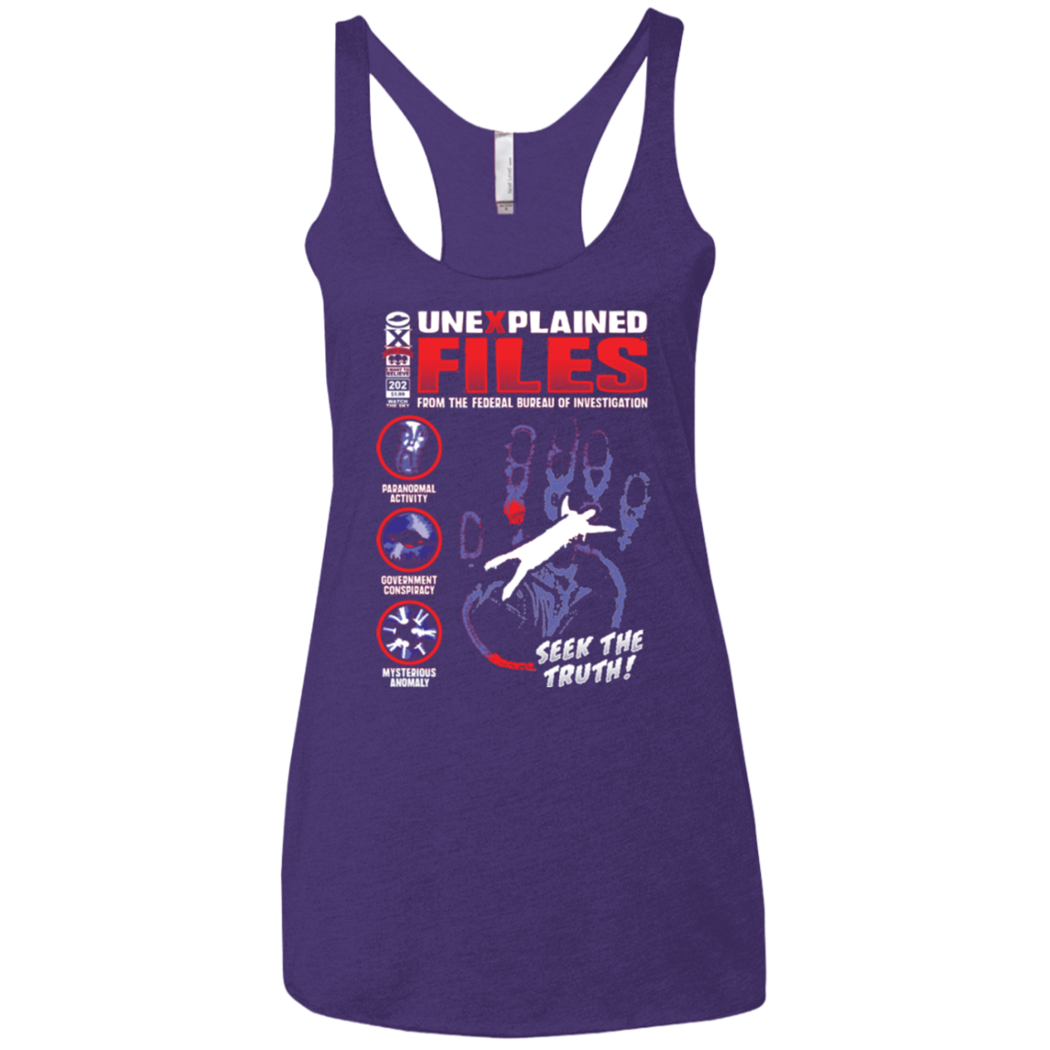 Unexplained Files Women's Triblend Racerback Tank