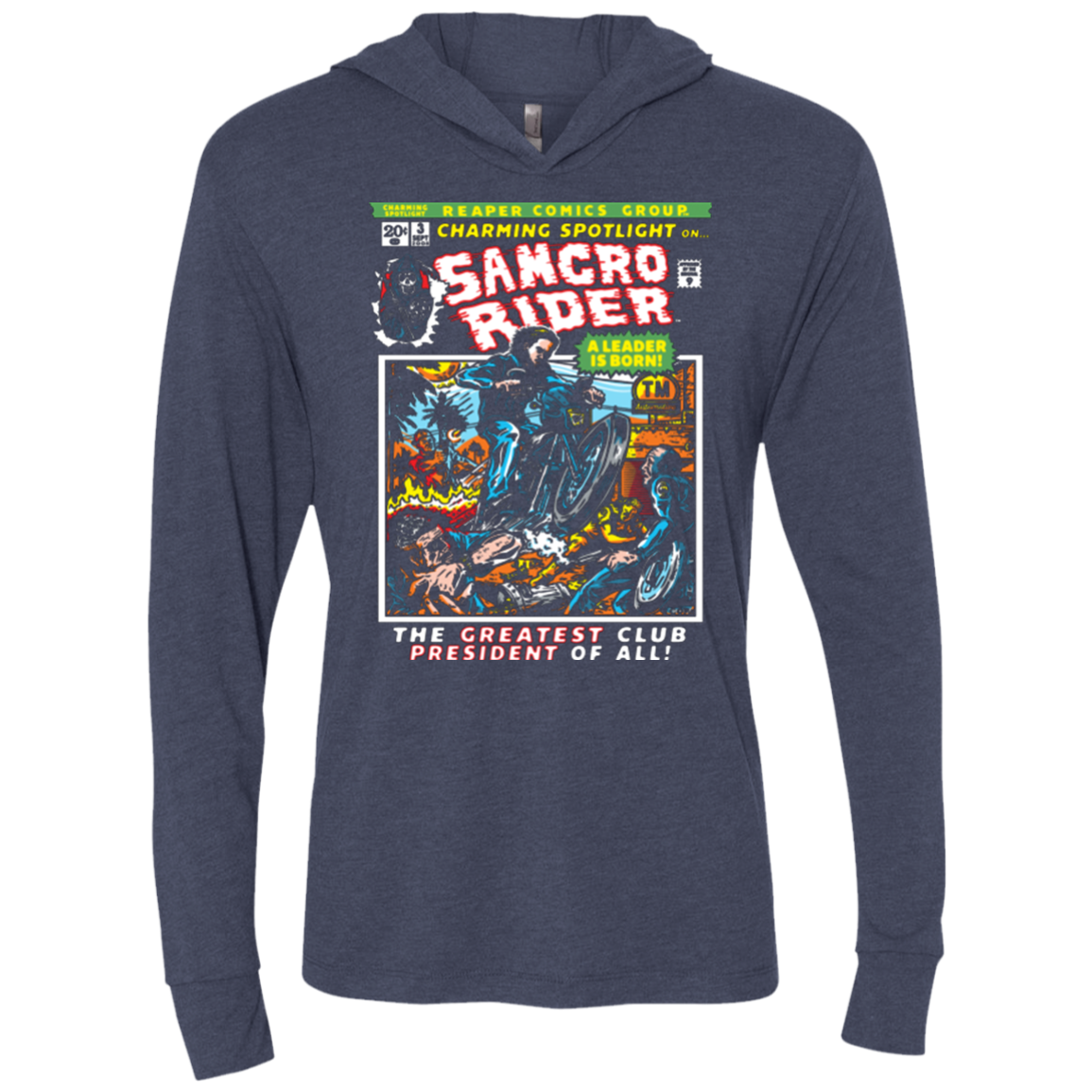 Born Leader Triblend Long Sleeve Hoodie Tee