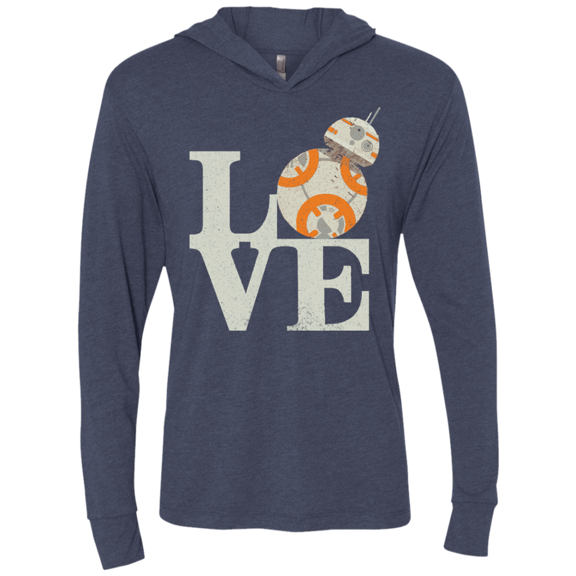 Love Droids Triblend Long Sleeve Hoodie Tee