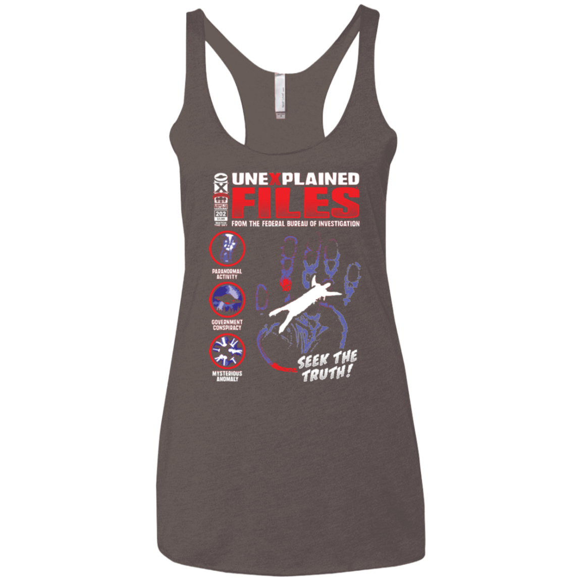 Unexplained Files Women's Triblend Racerback Tank