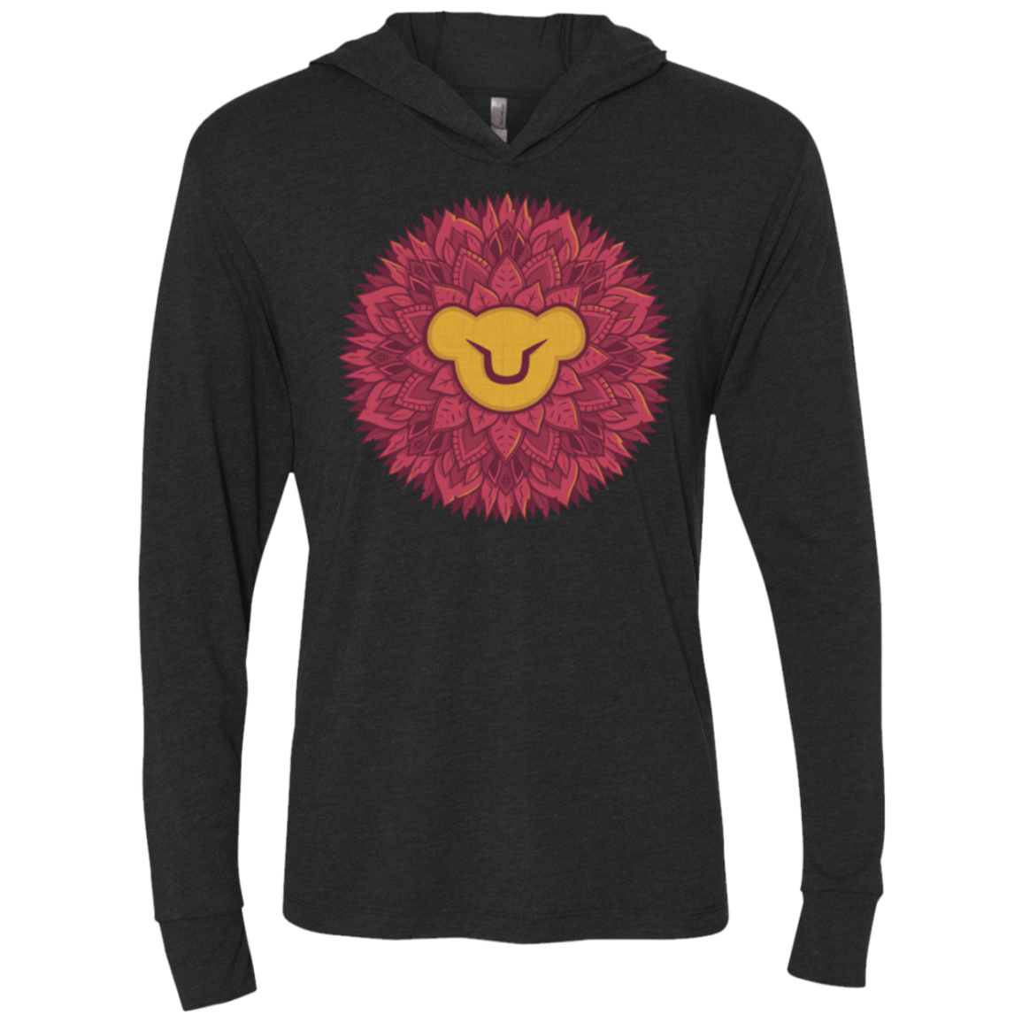 Leaf Mane Mandala Triblend Long Sleeve Hoodie Tee