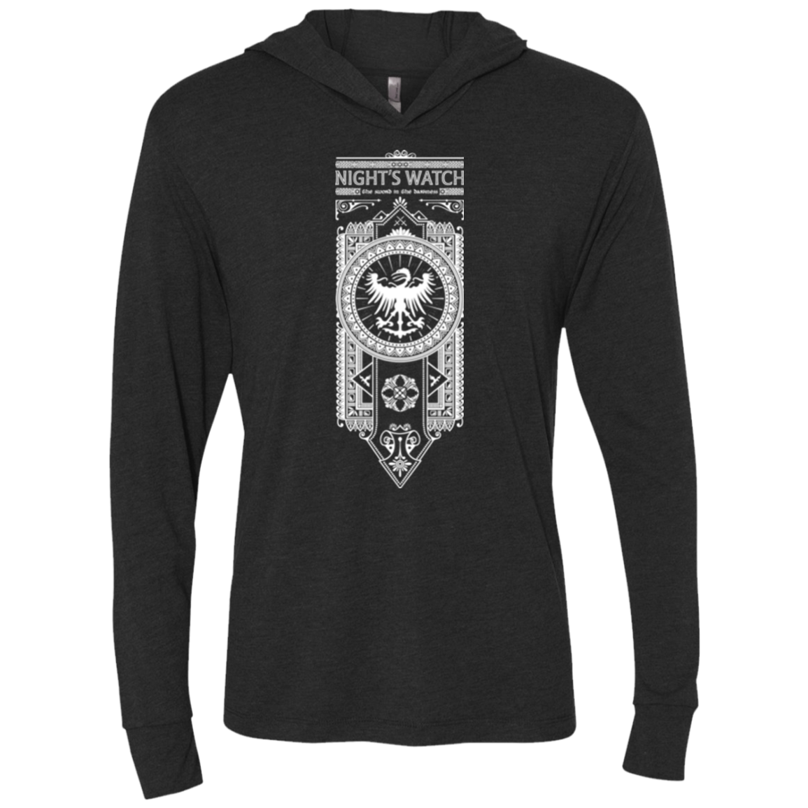 Nights Watch Triblend Long Sleeve Hoodie Tee