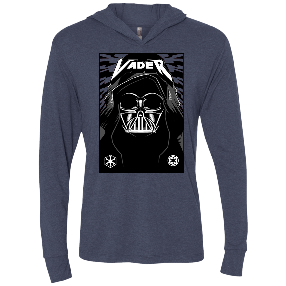 Vader Rock Triblend Long Sleeve Hoodie Tee