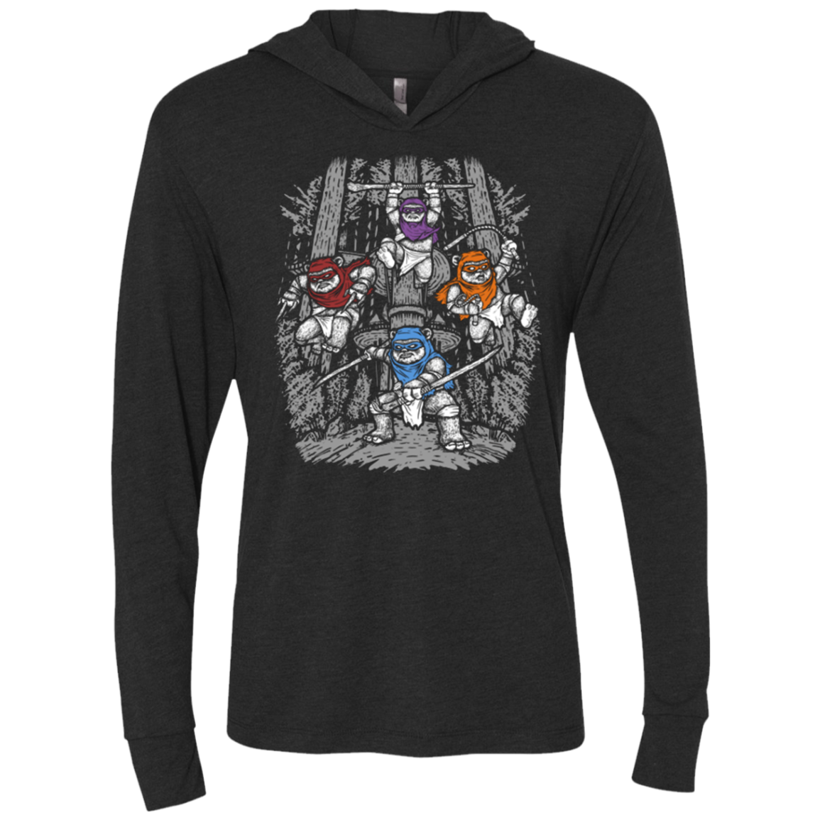 The Ninja Savages Triblend Long Sleeve Hoodie Tee