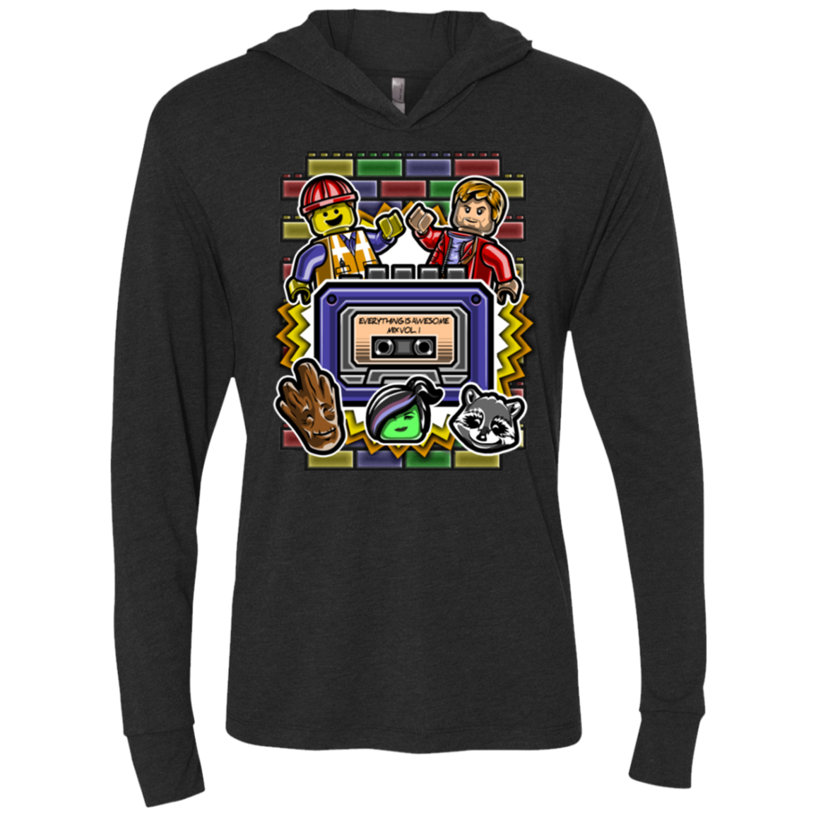 Everything is awesome mix Triblend Long Sleeve Hoodie Tee