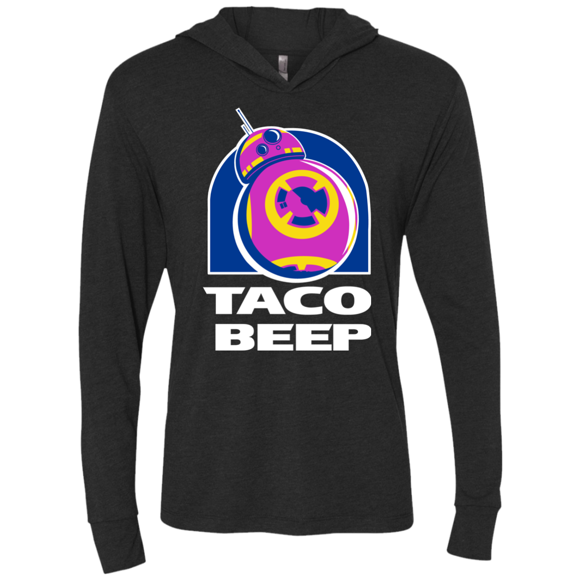 Taco Beep Triblend Long Sleeve Hoodie Tee