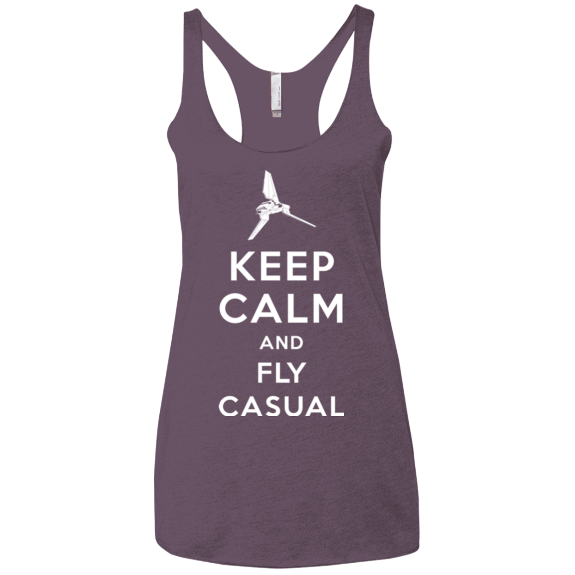 Keep Calm and Fly Casual Women's Triblend Racerback Tank