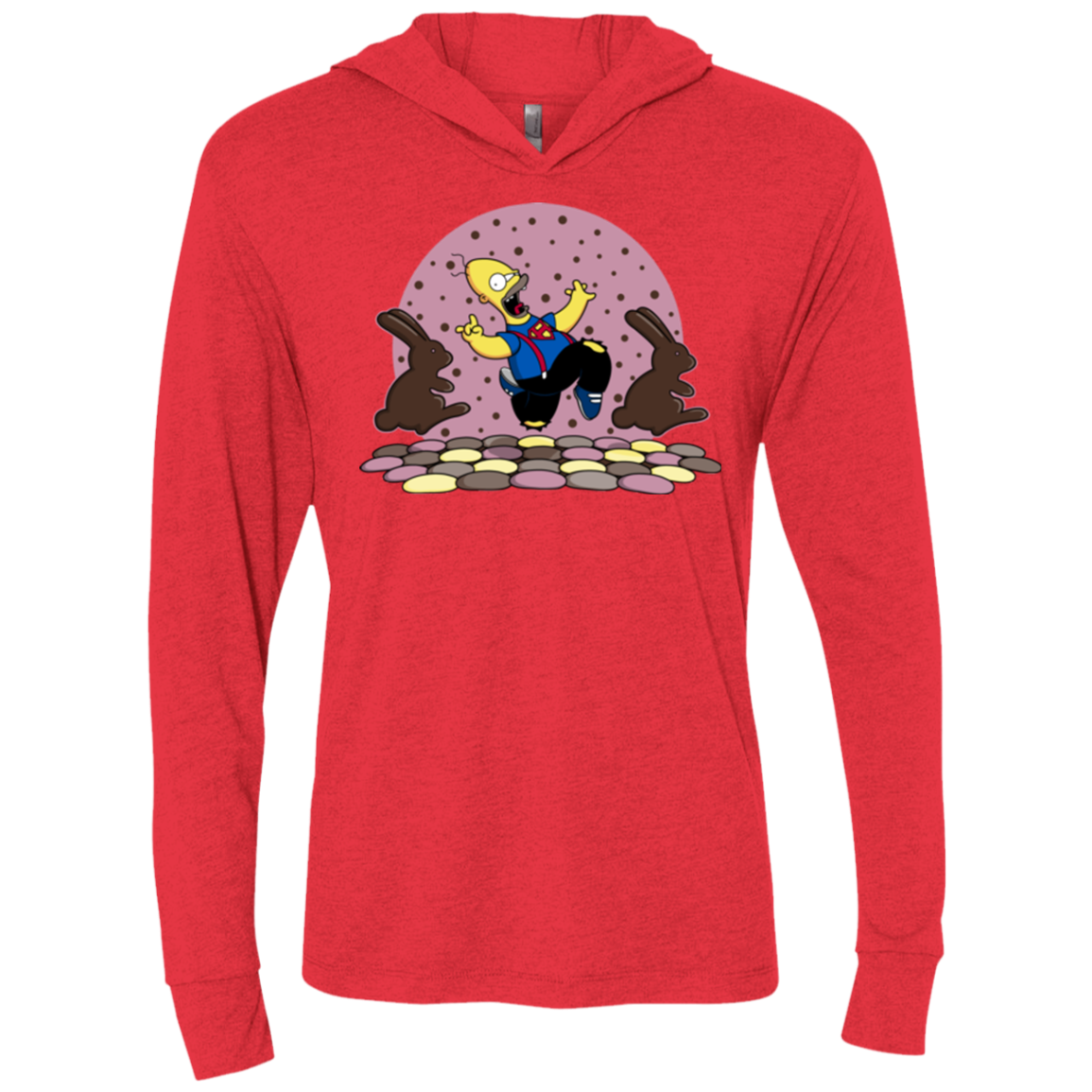 The Land of Chocolate Triblend Long Sleeve Hoodie Tee