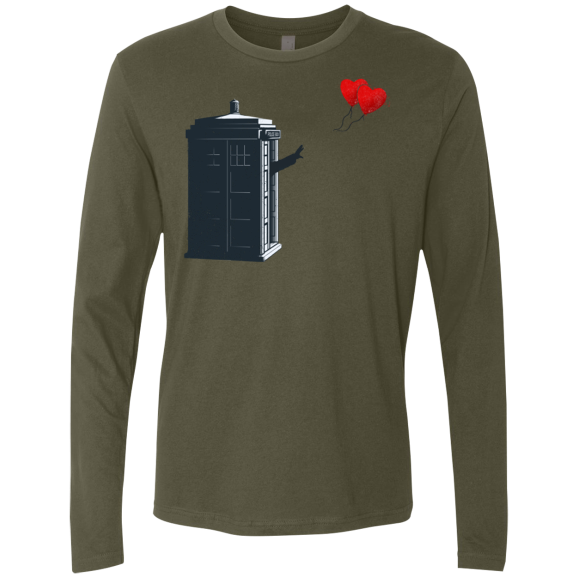 Dr Banksy Heart Balloon Men's Premium Long Sleeve