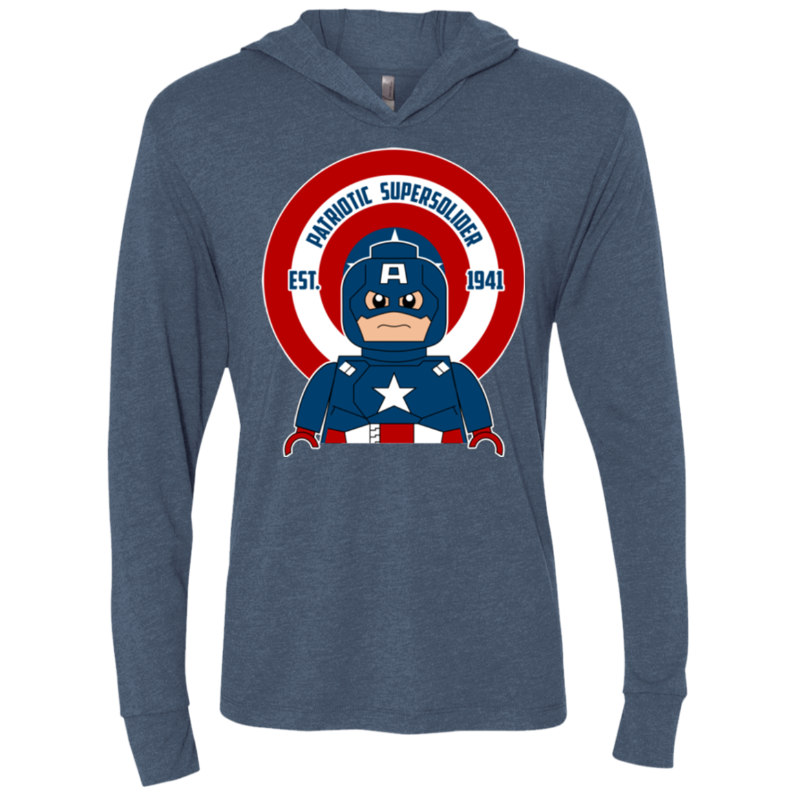 Patriotic Supersoldier Triblend Long Sleeve Hoodie Tee