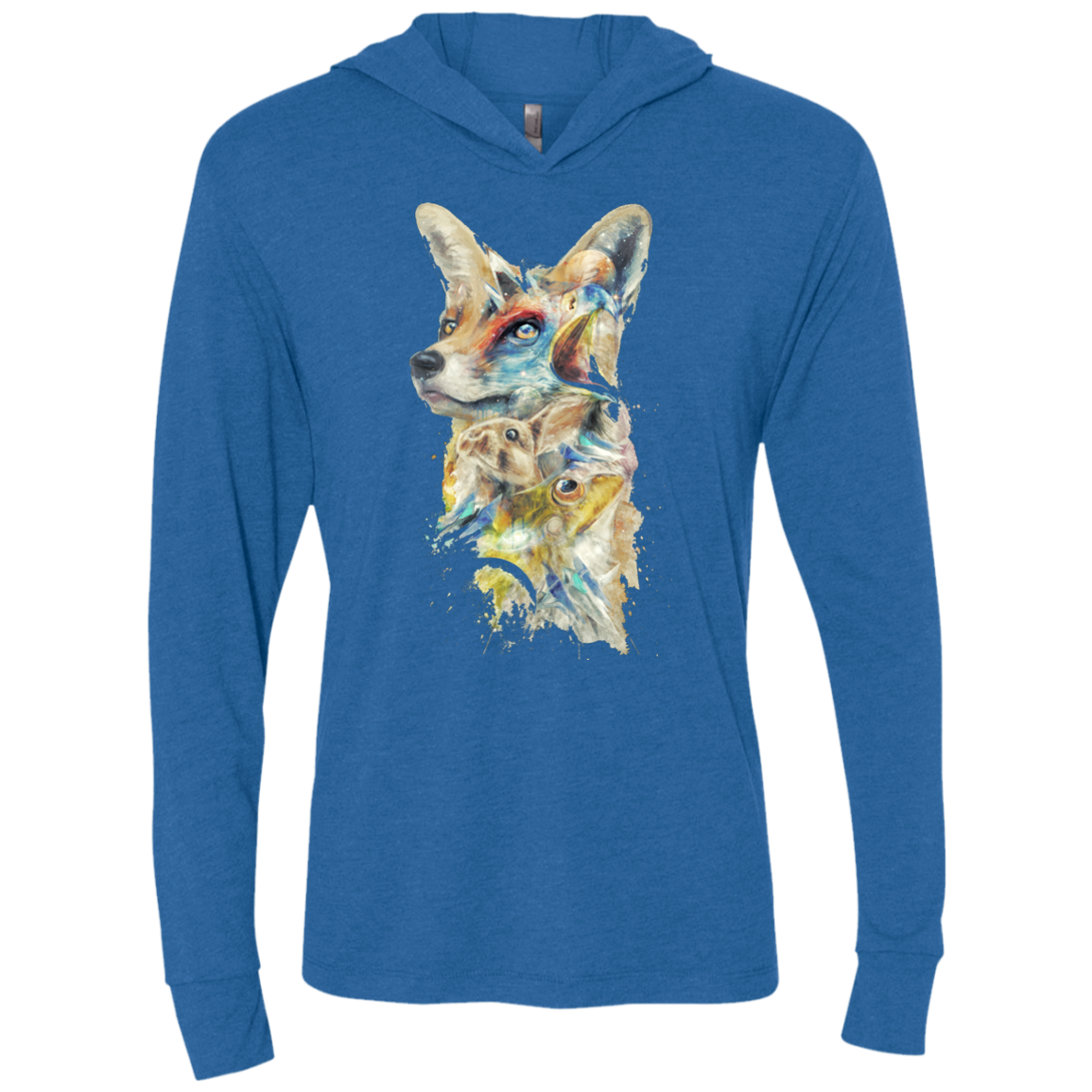 Heroes of Lylat Star Fox Triblend Long Sleeve Hoodie Tee