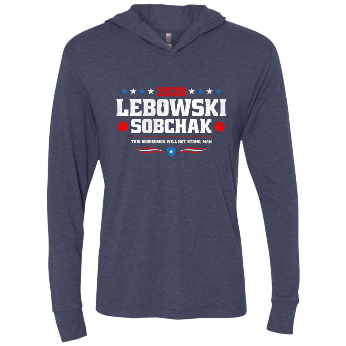 Lebowski Sobchak Triblend Long Sleeve Hoodie Tee