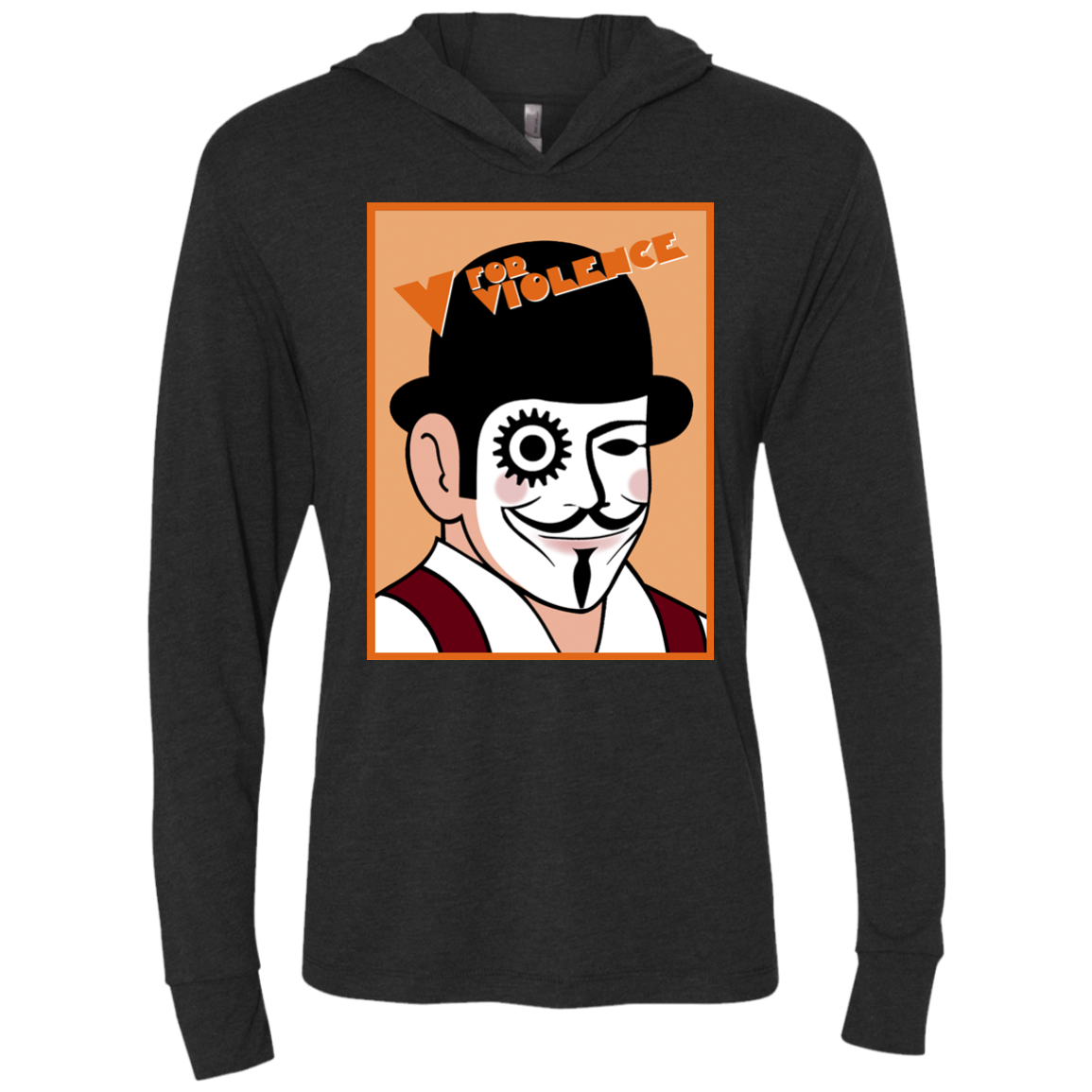 V for Violence Triblend Long Sleeve Hoodie Tee