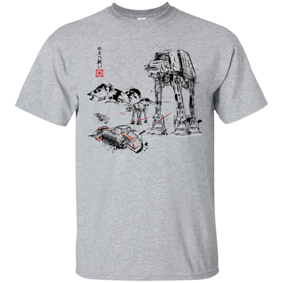 Battle in the Snow Sumi e T-Shirt