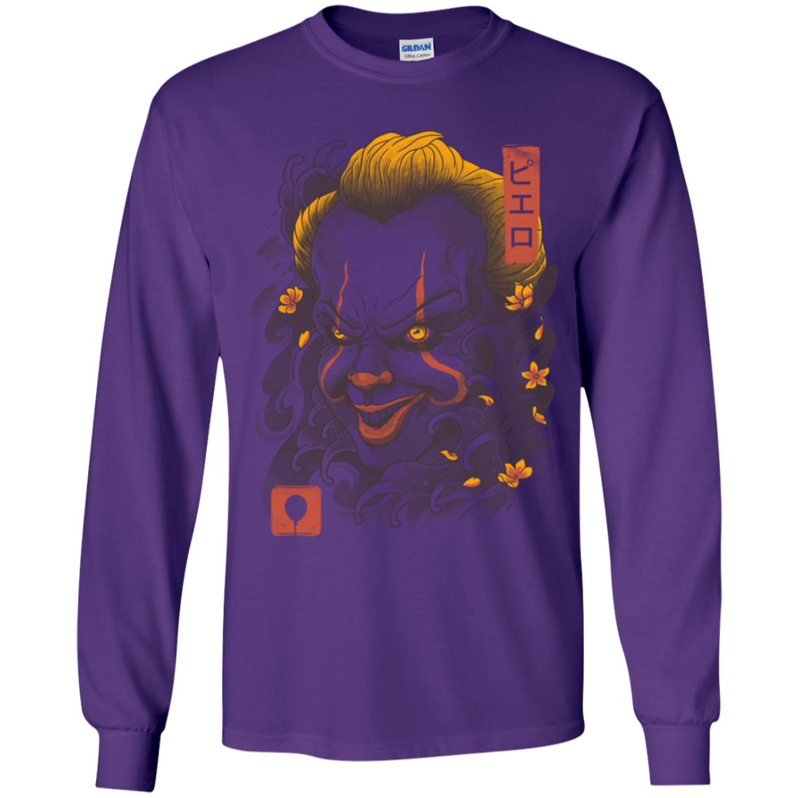 Oni Clown Mask Youth Long Sleeve T-Shirt