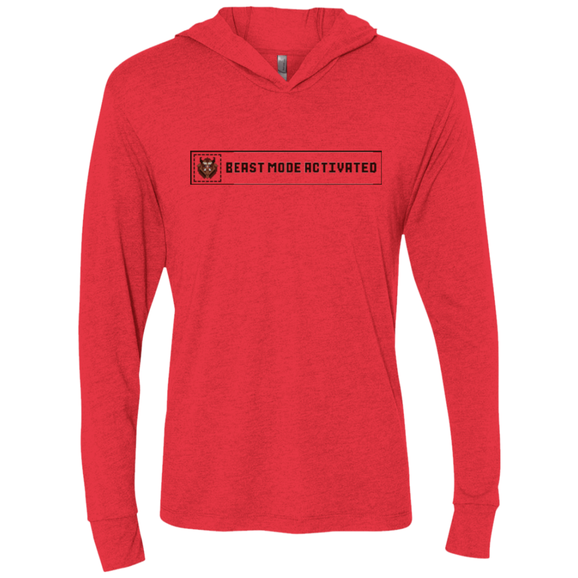 Beast Mode Activated Triblend Long Sleeve Hoodie Tee