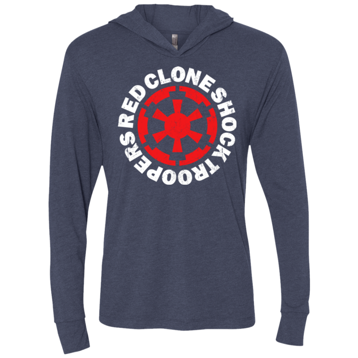 Red Clone Triblend Long Sleeve Hoodie Tee