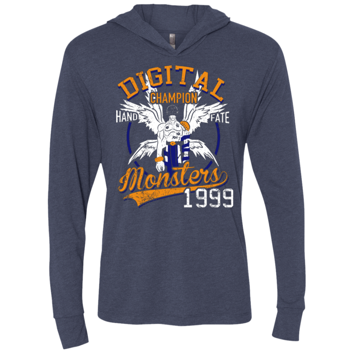 HAND OF FATE Triblend Long Sleeve Hoodie Tee