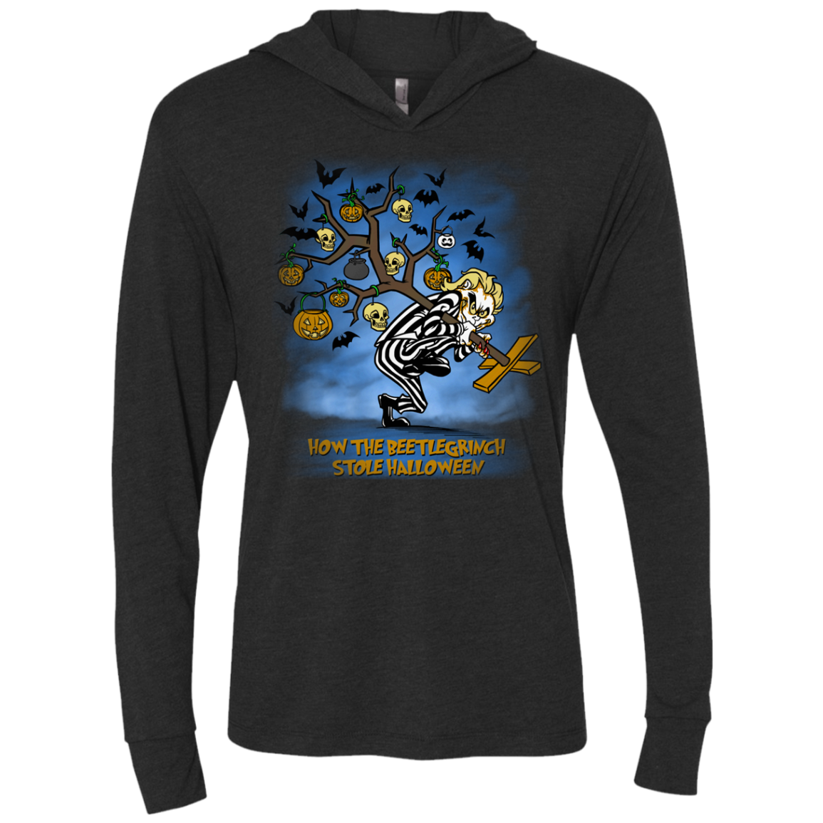 Beetlegrinch Triblend Long Sleeve Hoodie Tee