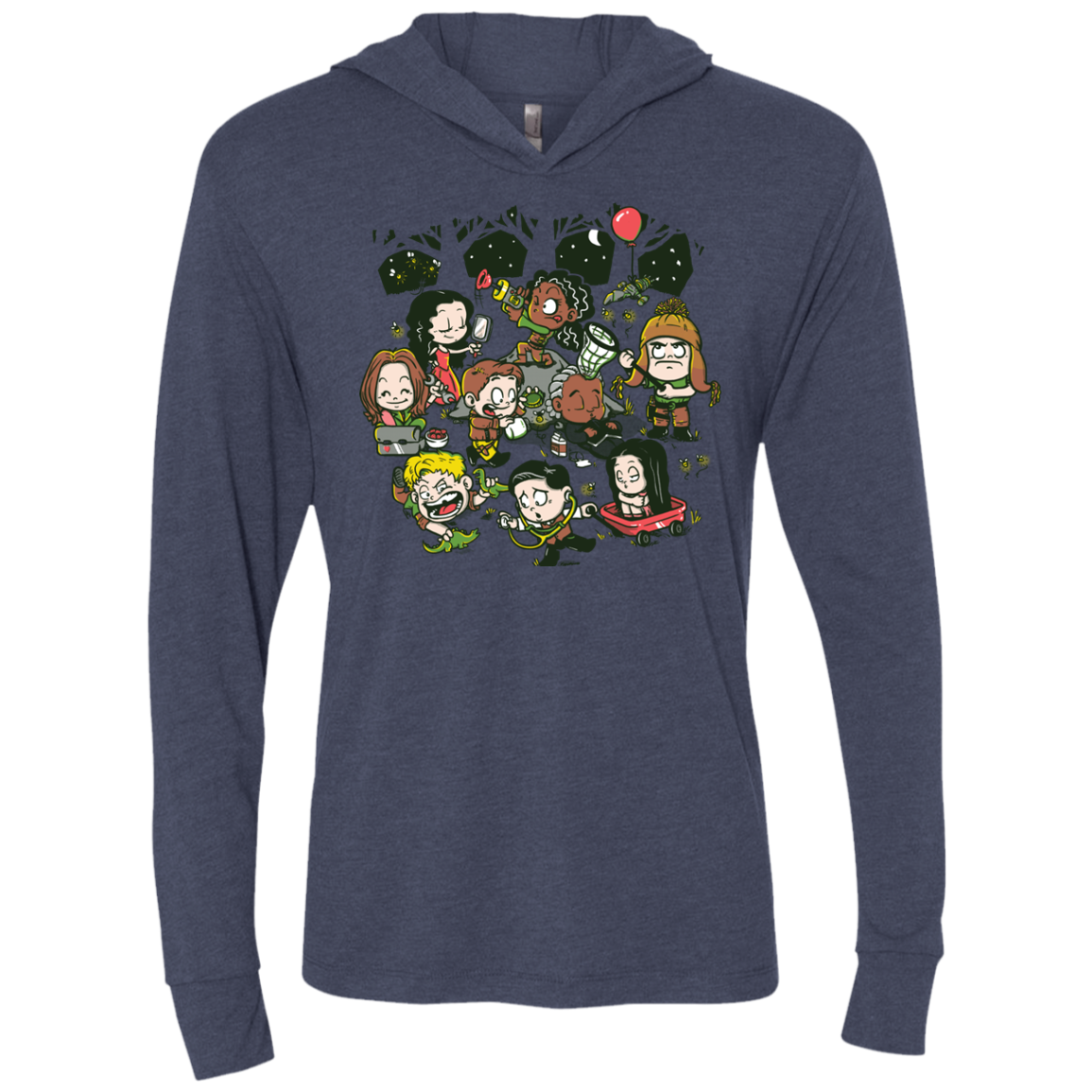 Let's Catch Fireflies Triblend Long Sleeve Hoodie Tee