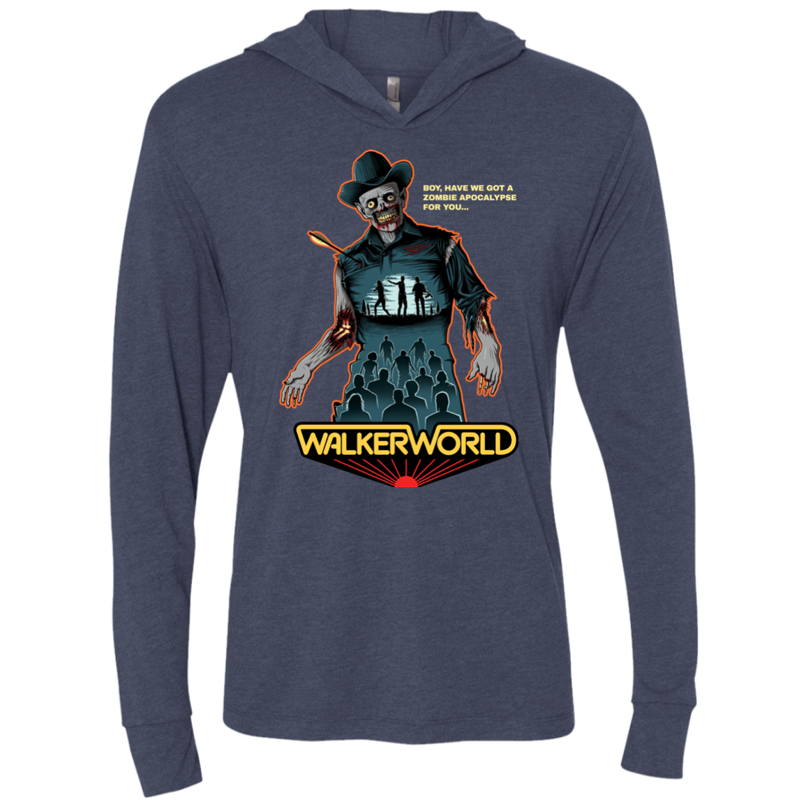 Walker World Triblend Long Sleeve Hoodie Tee