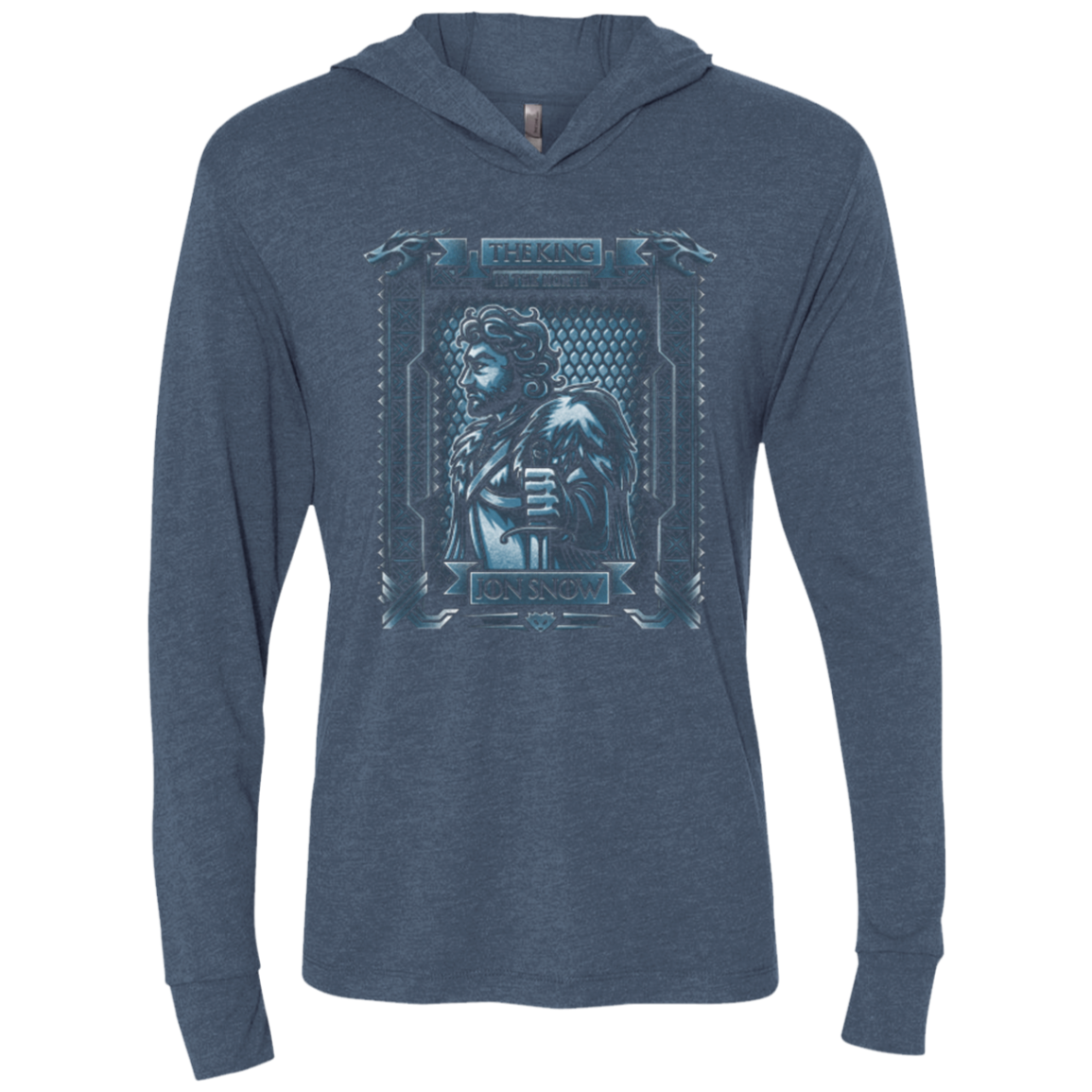 Jon Snow King in the North Triblend Long Sleeve Hoodie Tee
