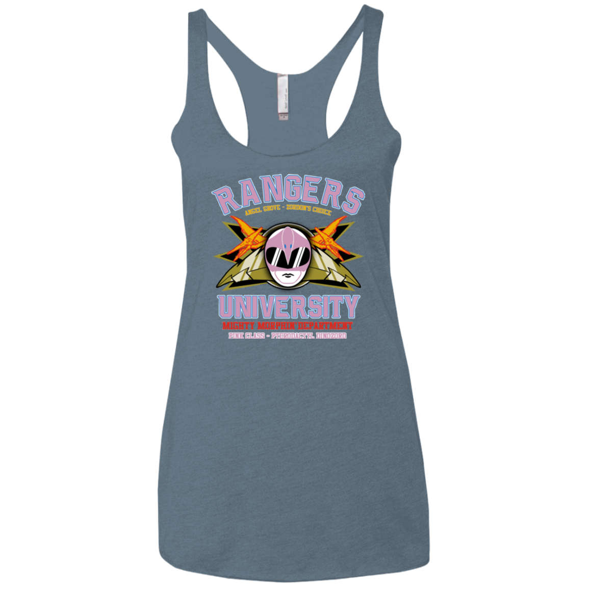 Rangers U Pink Ranger Women's Triblend Racerback Tank