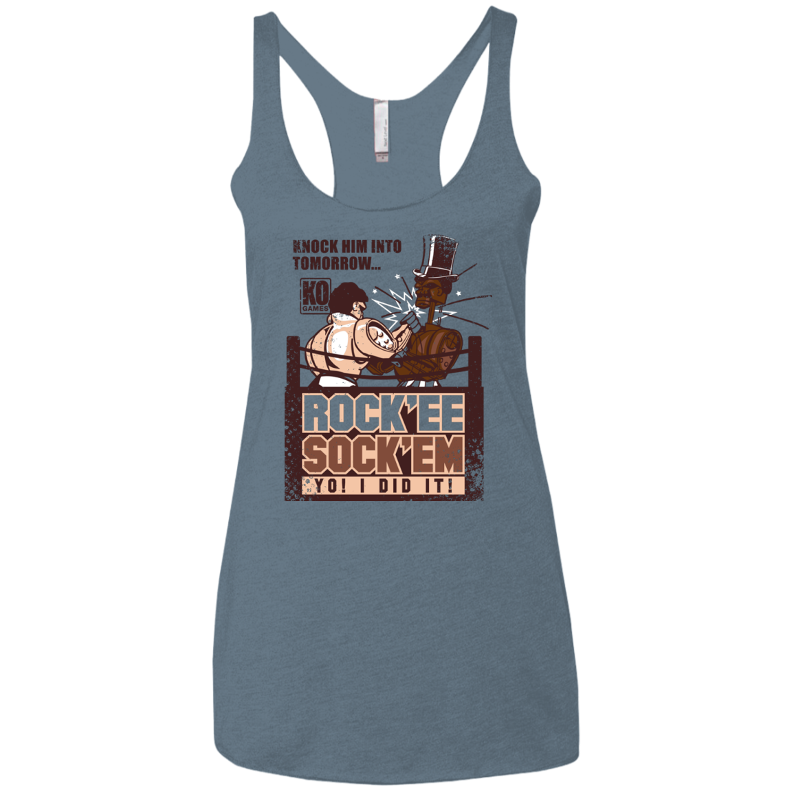 Rockee Sockem Women's Triblend Racerback Tank