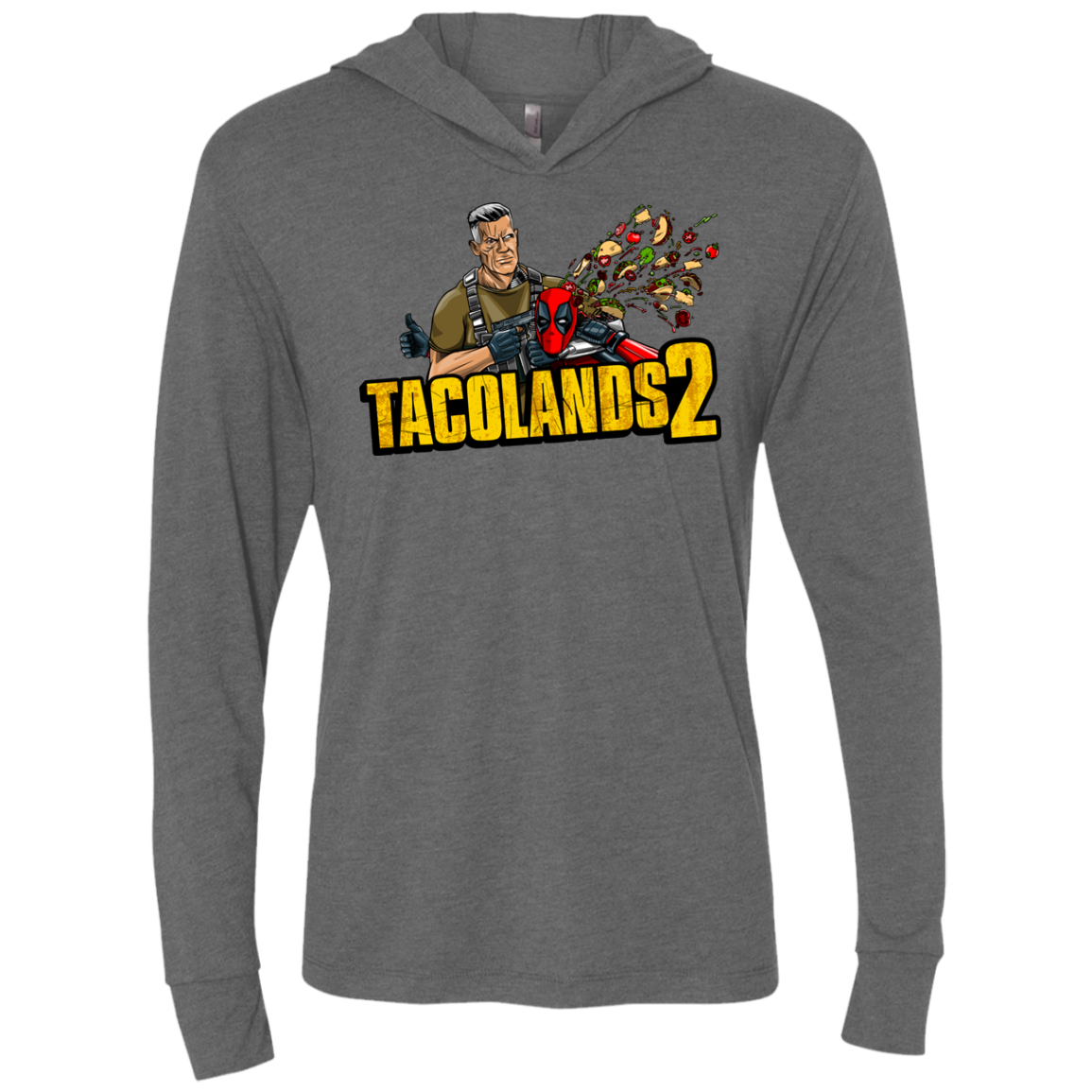 TACOLANDS 2 Triblend Long Sleeve Hoodie Tee